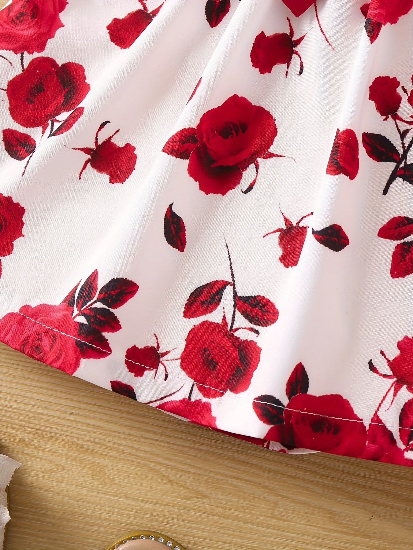 Sweet Rose Floral Tank Dress Girls Romantic Sleeveless A Line Casual Party Valen