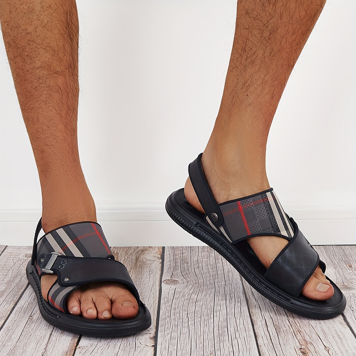 Men's Striped Slingback Sandals Casual Water Shoes