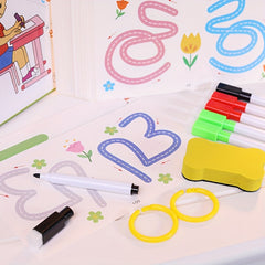 50pcs Children's Control Pen Training Cards Reusable Set Left Right Brain Toys