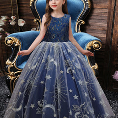 Girls Princess Dress Lace Tulle Dress Wedding Flower Girls Performance