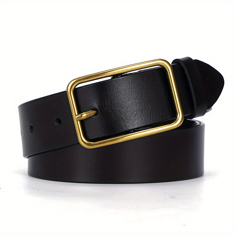 Men's Retro Leather Belt with Pin Buckle for Jeans Casual Pants