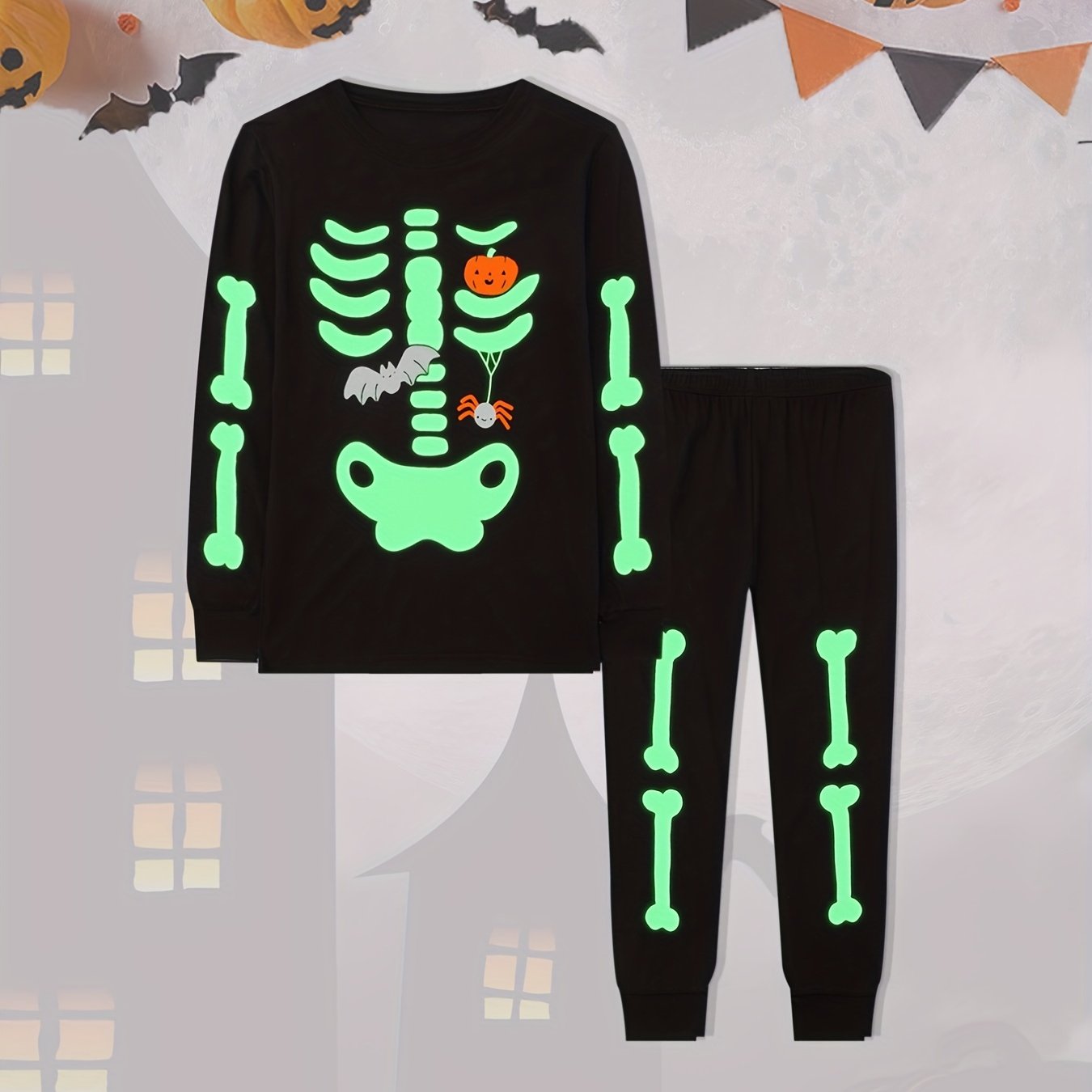 Halloween Little Kids Long Sleeve T shirt Trousers Set