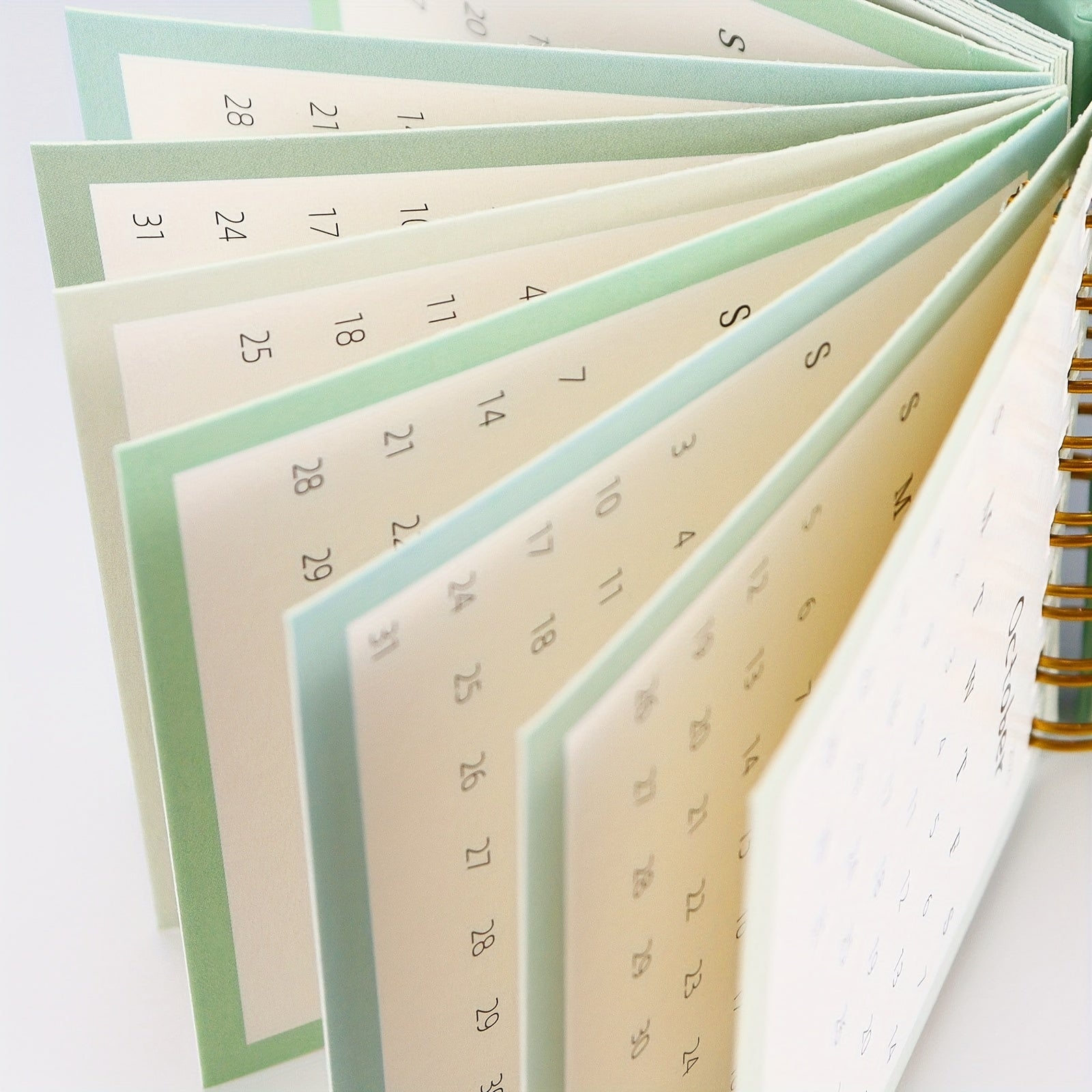 Green Mini Desk Calendar for Office and School Use