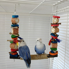 Colorful Bird Swing Hanging Chewing Toys for Cage