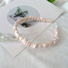 Satin Pleated Headband Decorative Hair Accessories Holiday Gift For Girls