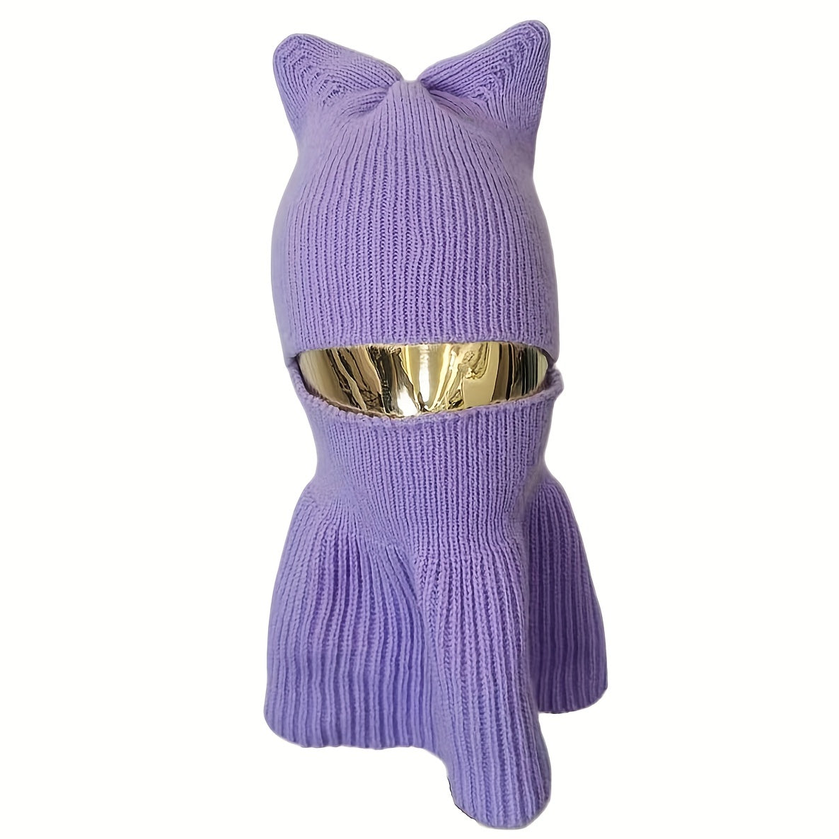 Cat Ears Knitted Hoodie Hat Balaclava Unisex Cartoon Ski Mask