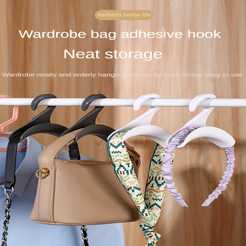 2pcs Bag Hook Wardrobe Storage Hanging Bag Hanger - No Marks Strap