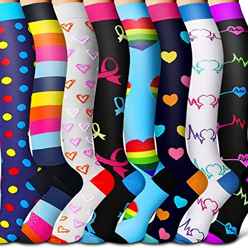 Compression Socks for Women and Men - Colorful Support for Athletics