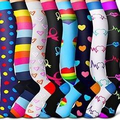 Compression Socks for Women and Men - Colorful Support for Athletics