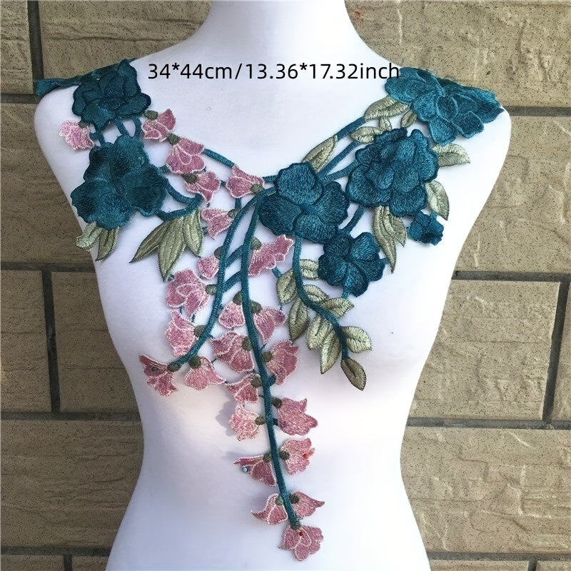 Embroidered Fabric Flower Venise Lace Sewing Applique Lace Collar