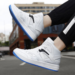 Men's High Top Faux Leather Casual Shoes