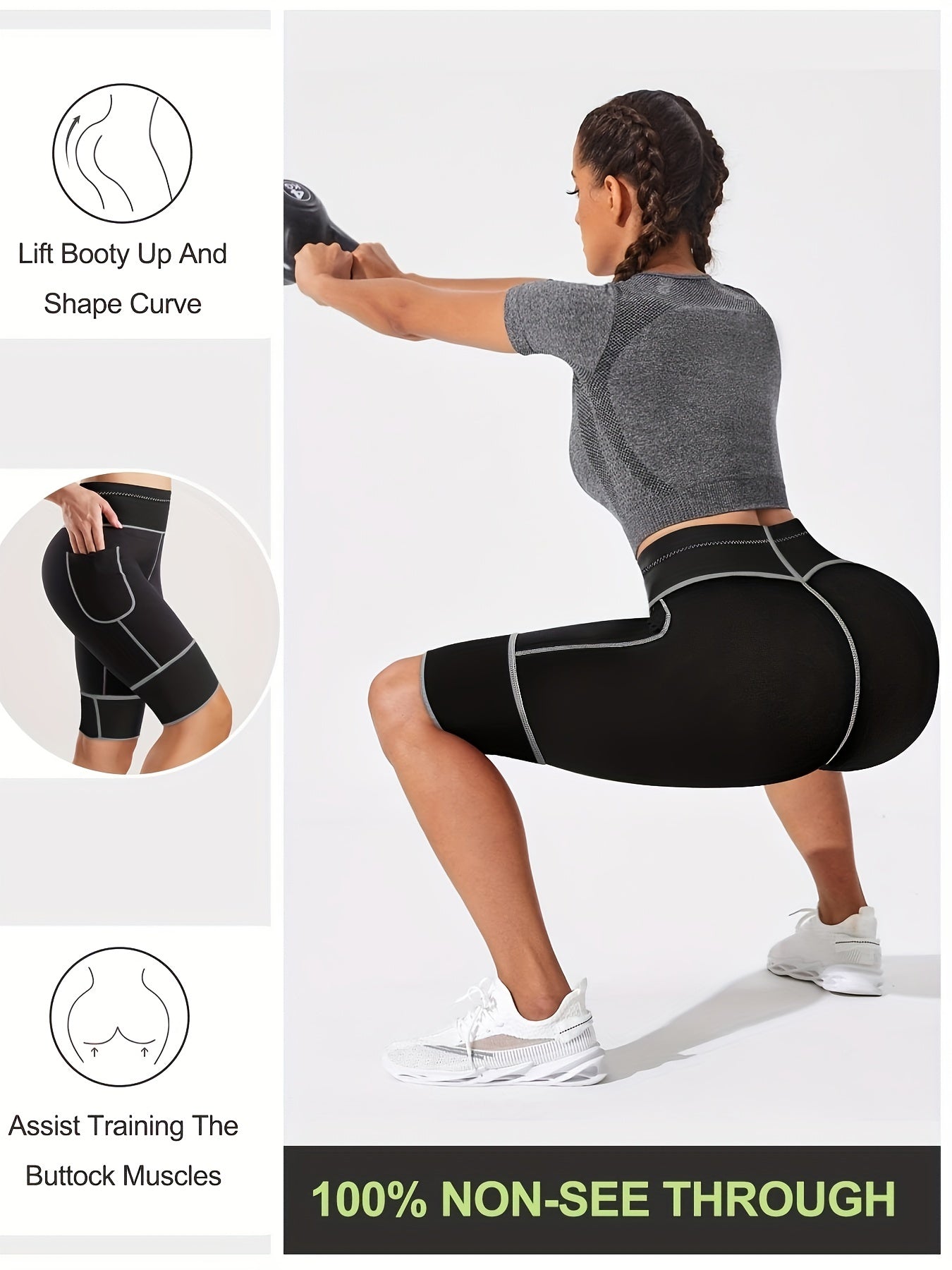 Women's Neoprene Sauna Sweat Shorts Weight Loss Body Shaper Yoga Leggings