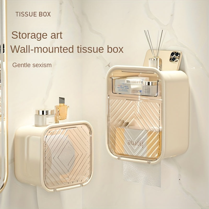 Wall Mounted Tissue Box with Waterproof Protection for Bathroom