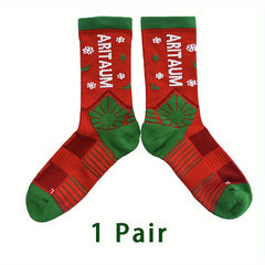 ARITAUM Christmas Socks Men Women Athletic Crew Arch Compression Socks