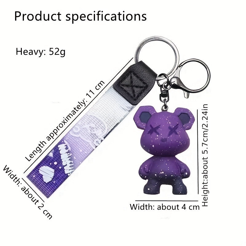 Cartoon Bear Keychain Gradient Star Design Gift Bag Doll Doll Key Chain