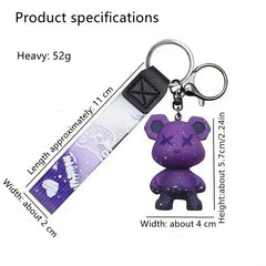 Cartoon Bear Keychain Gradient Star Design Gift Bag Doll Doll Key Chain