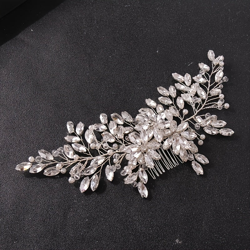 Crystal Rhinestone Hair Comb Insert Comb Head Jewelry Wedding Accessories