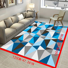 Modern Geometric Area Rug Soft Non-Slip Carpet Washable Low Pile Mat