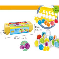 12 Sets of Eggs Shape Matching Puzzle for Early Learning