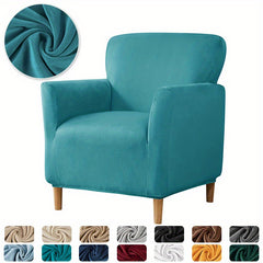 1pc Soft Armchair Slipcovers Elastic Velvet Club Tub Chair Slipcovers