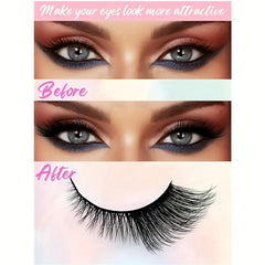 5 Pairs Cat Eye False Eyelashes Winged Natural Look Fluffy Makeup