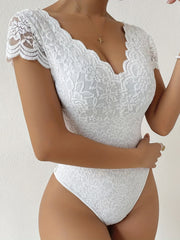 Lace Shaping Bodysuit V Neck Body Shaper