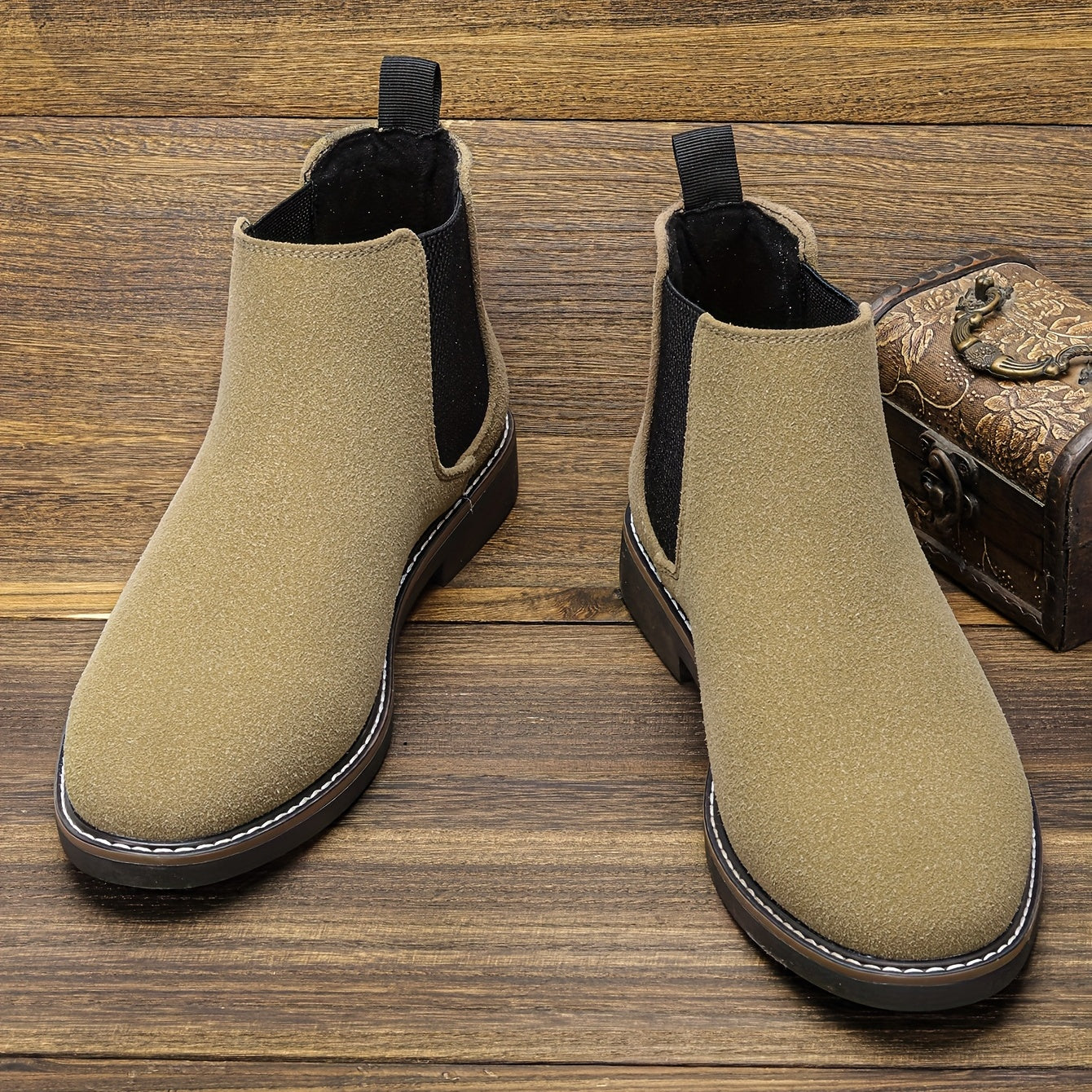 Men's Chelsea Boots Round Toe Ankle Boots