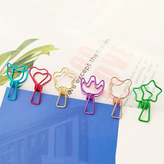 12pcs Hollow Out Paper Clips, Variety of Styles, Office School Household
