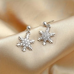 Christmas Snow Stud Earrings Party Jewelry Holiday Birthday Gift