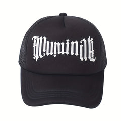 Gothic Letter Print Trucker Hat Mesh Baseball Cap Hip Hop
