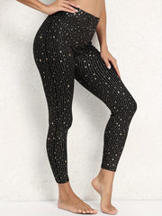 Star & Striped Print High Rise Leggings