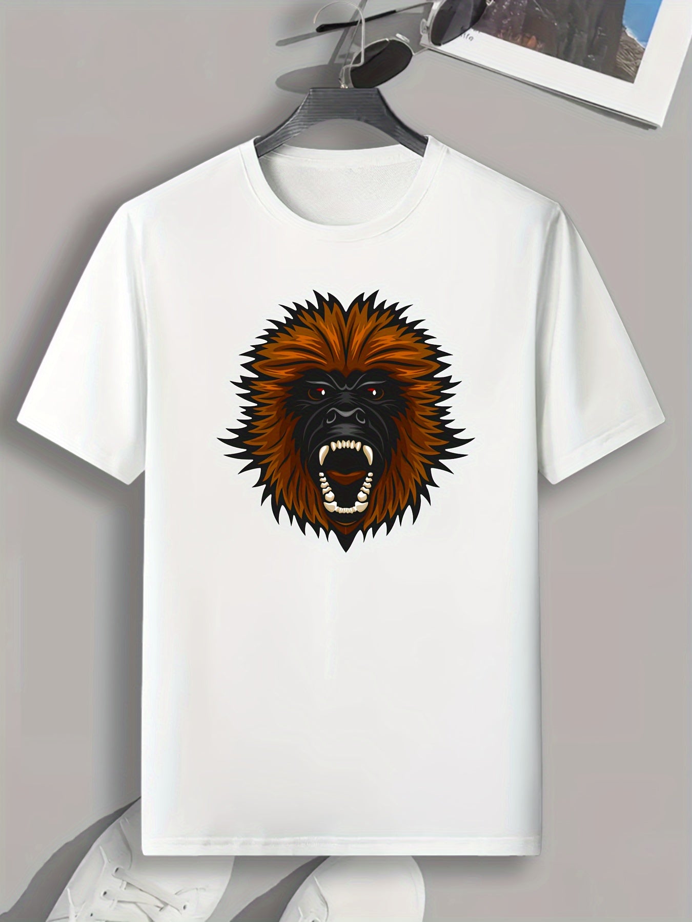 Angry Monster Graphic Tee Men's T-shirt for Summer