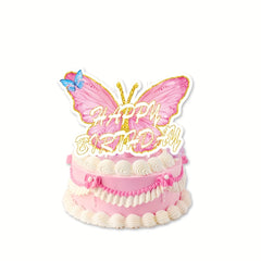 Butterfly Theme Cake Flag Decoration Birthday Party Supplies