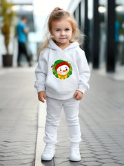 Christmas Snowman Print 2pcs Kids Hoodie Jogger Set