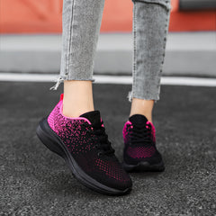 Women's Ombre Running Shoes Lace Mesh Sneakers for Outdoor