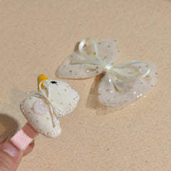 2pcs Kids Mesh Hair Clip Infant Toddler Animal Bow Hair Accessoires