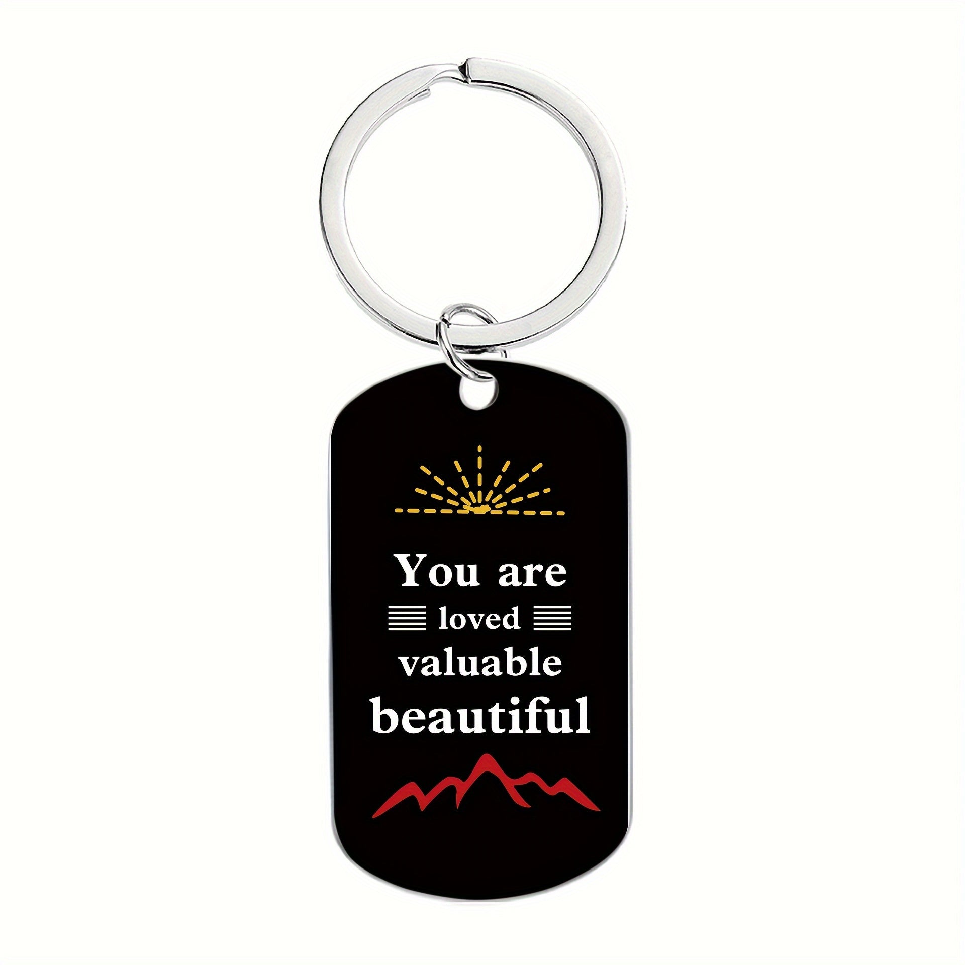 Engraved Metal Key Chain Bag Charm Pendant Gift for Men Women