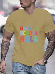BACK TO SCHOOL Men's Graphic Crew Neck Active T shirt Casual Comfy Tee