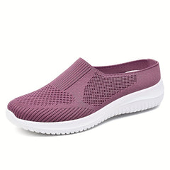 Women's Breathable Woven Mule Sneakers Slip On Outdoor Shoes