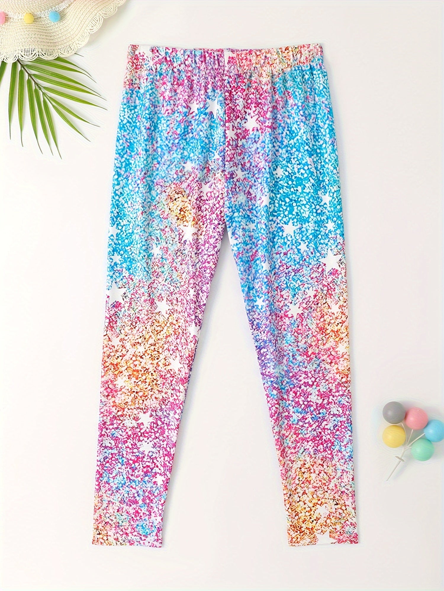 Sequin Star Leggings for Girls Yoga Sports