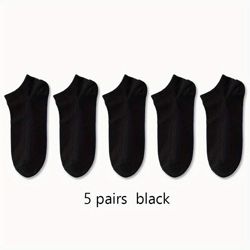 5pairs Boys Kids Thin Breathable Odor Resistant Sports Socks