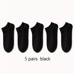 5pairs Boys Kids Thin Breathable Odor Resistant Sports Socks