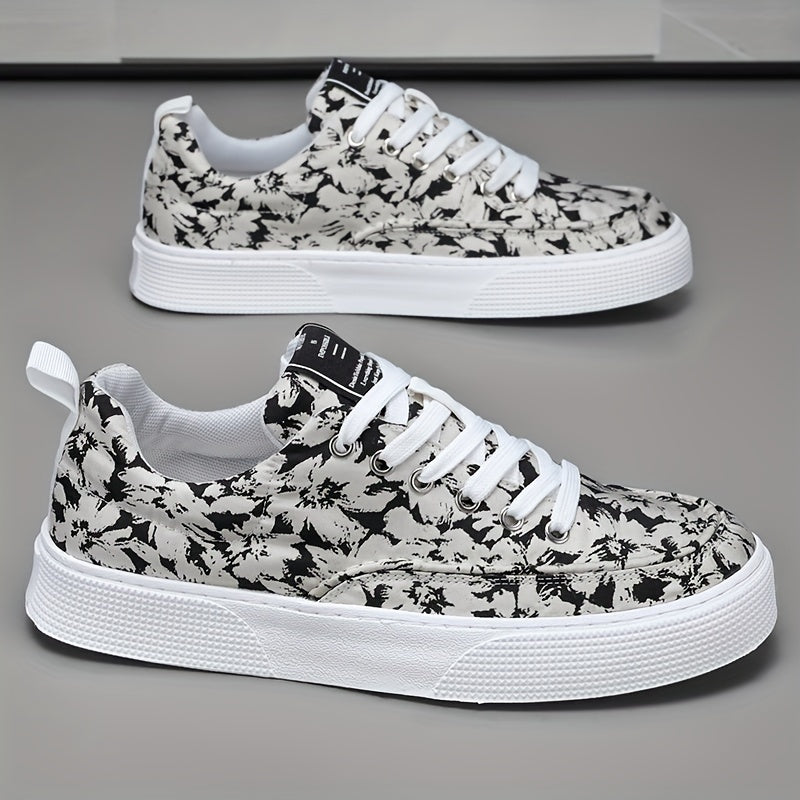 Men's Floral Lace-Up Platform Sneakers