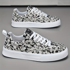 Men's Floral Lace-Up Platform Sneakers
