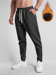 Men's Drawstring Fleece Sweatpants for Autumn Winter