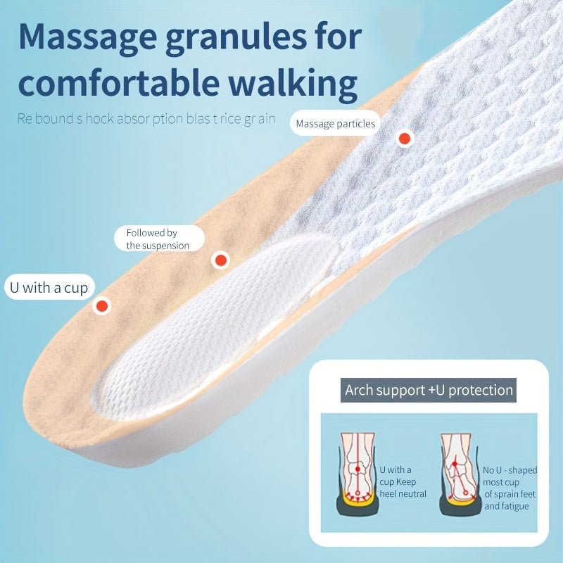 Men's Soft Foot Support Insoles Latex Memory Foam Orthopedic Sports Insoles