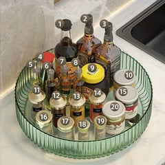 Rotating Seasoning Rack Bathroom Storage Light Fruit Plate Cosmetic Makeup