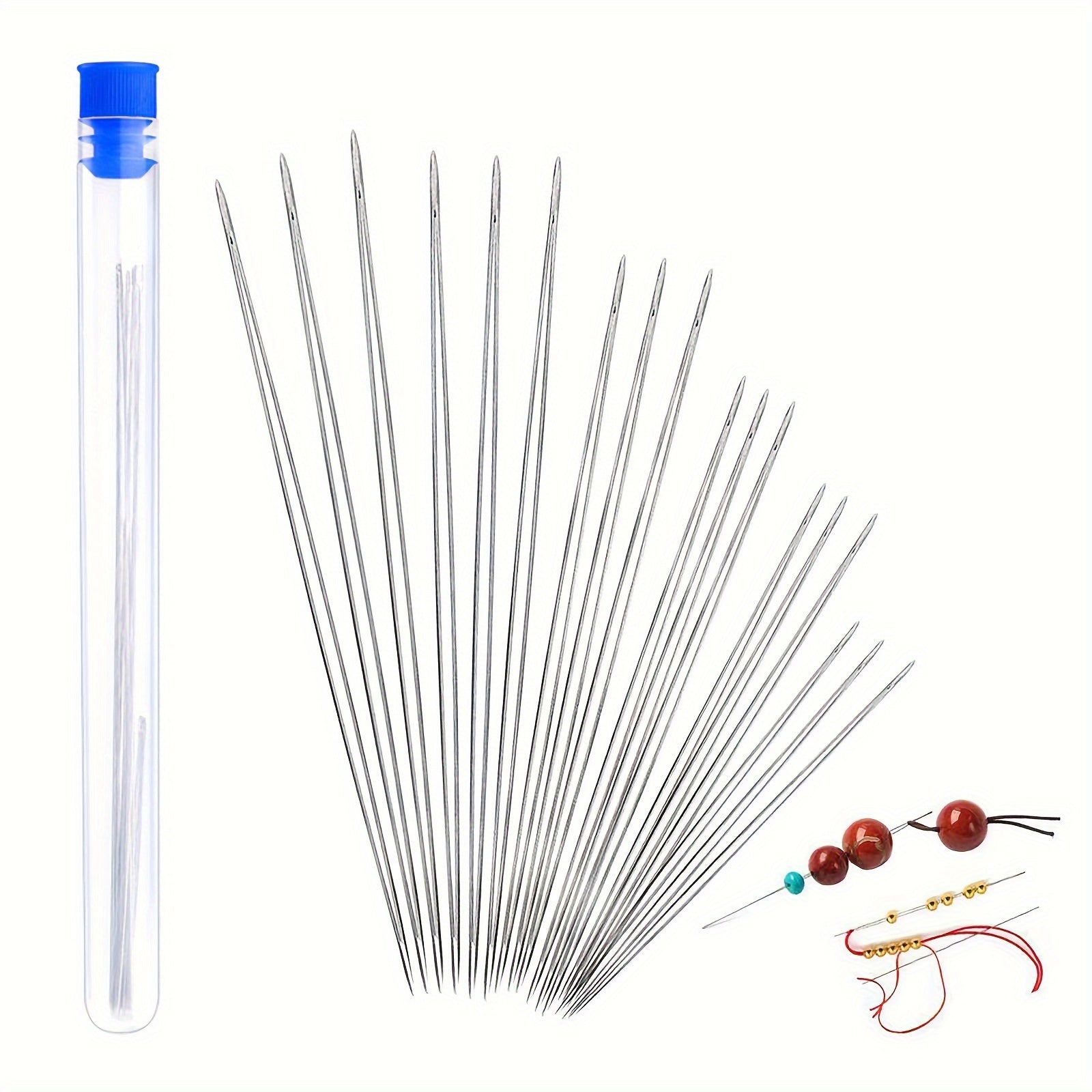 18Pcs Seed Beads Big Eye Needles Set DIY Jewelry Making Tool