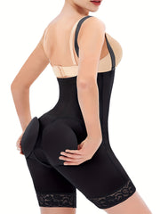 Lace Trim Shaping Shorts High Waist Tummy Control Butt Lifting Shorts