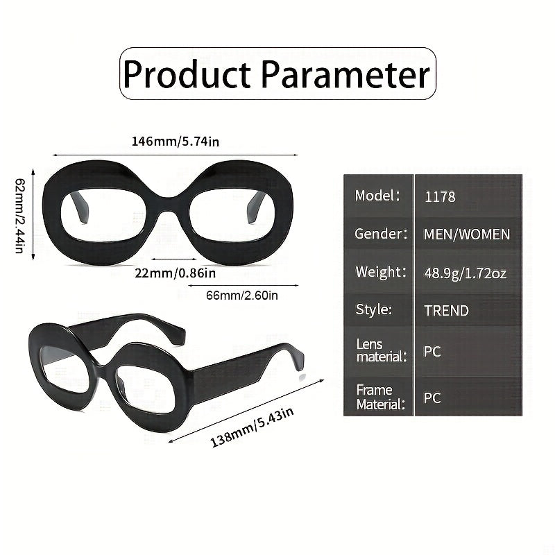 Oversized Oval Sunglasses Y2K Hiphop Glasses UV400